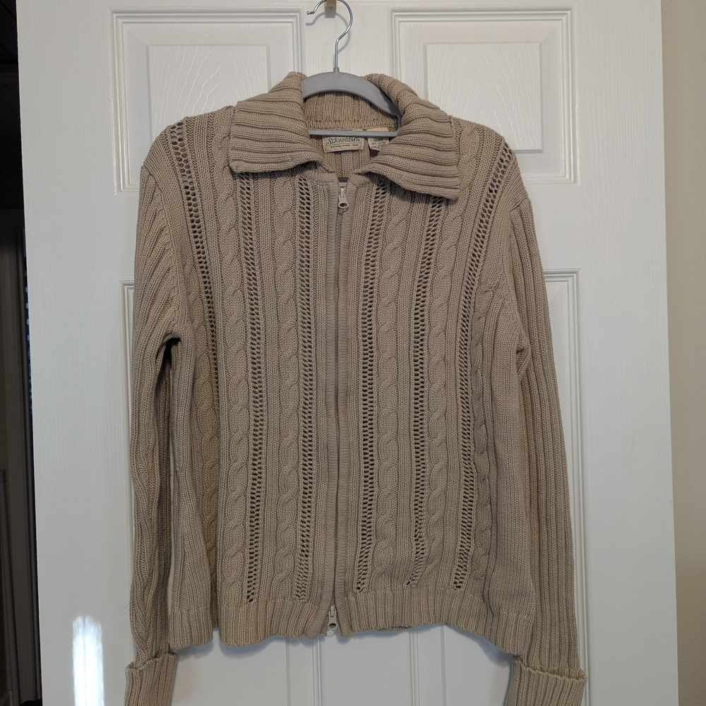 St. John's Bay Tan Cable Knit Cardigan